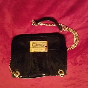 Michael Kors Black Python Print Crossbody Bag